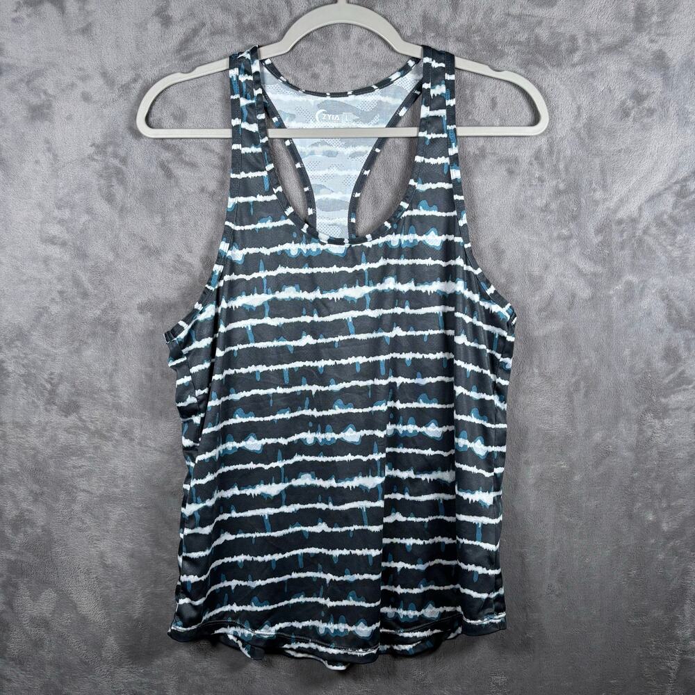 Zyia Active Racerback Tank Top Tie Dye Stripe Pattern Size Large